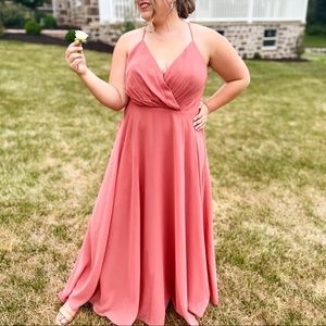 SPAGHETTI STRAP FULL SKIRT BRIDESMAID DRESS PROM DRESS WEDDING GUEST DRESS